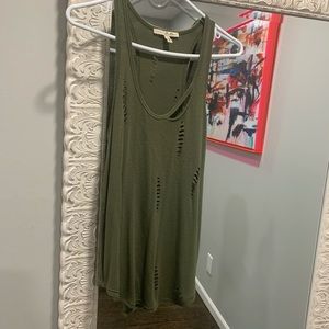 Olive green cut up top